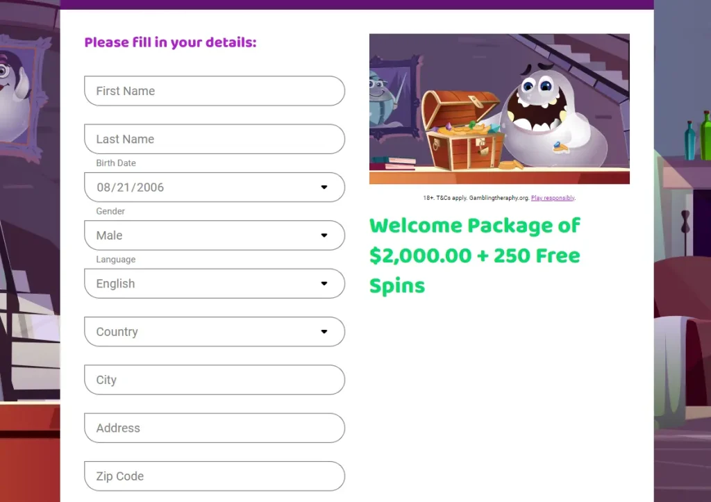 Personal Details for Boo Casino Login NZ